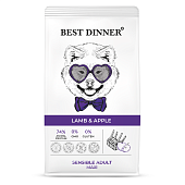 Best Dinner при аллергии ягненок,яблоко для крупных пород собак 3кг