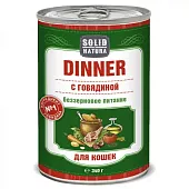 Solid Natura Dinner консервы для кошек с говядиной 340г