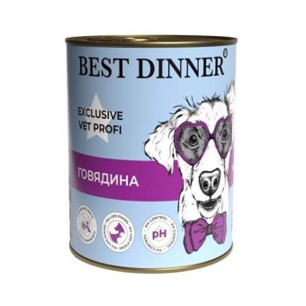 Best Dinner Exclusive Vet Profi  консервы с говядиной 340г при проблемах мочеполовой системы у собак фото, цены, купить