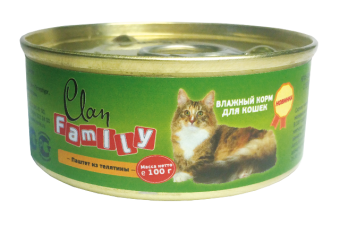 Clan FAMILY консервы 100г паштет из телятины для кошек фото, цены, купить