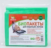 Биоразлагаемые пакеты для кошачьих лотков Пижон 45х30х30 см зеленые 10 шт фото, цены, купить