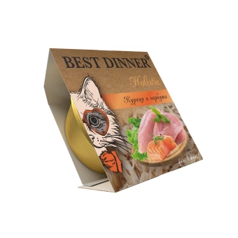 Best Dinner Holistic для стерилизованных кошек, желе "Курица и горбуша" 75г ламистер  фото, цены, купить