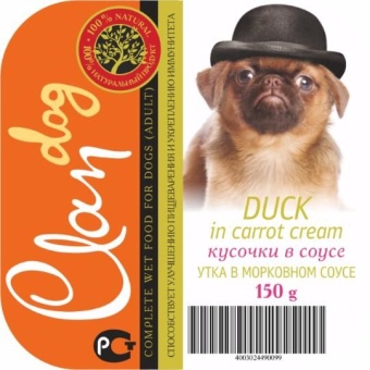 Clan Dog консервы 150г кусочки утки в морковном соусе фото, цены, купить