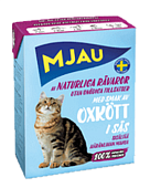 MJAU консервы 370г мясные кусочки говядины в соусе для кошек фото, цены, купить