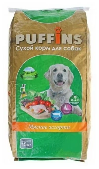 Puffins "Мясное ассорти"  для собак 15кг фото, цены, купить