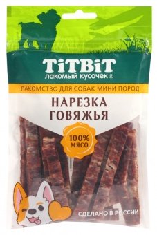 TiTBiT Нарезка говяжья для собак мини пород 70 г фото, цены, купить