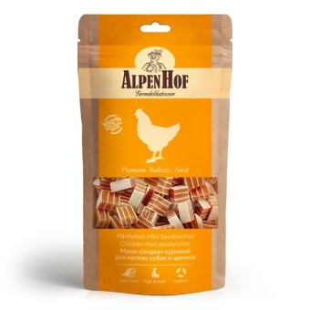 AlpenHof Мини-сэндвич куриный для мелких собак и щенков 50г фото, цены, купить