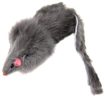 Мышь-погремушка пушистая натуральный мех, 10 см фото, цены, купить