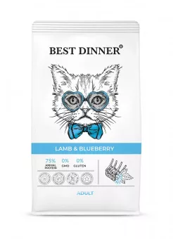 Best Dinner при аллергии чувствительное пищеварение ягненок, голубика для кошек 1,5кг фото, цены, купить