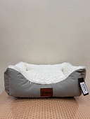 Лежак Элегант вельвет молочный меховой борт №1 фото, цены, купить