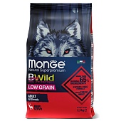 Monge BWild LOW GRAIN сухой для взрослых собак, из мяса оленя 2,5 кг фото, цены, купить