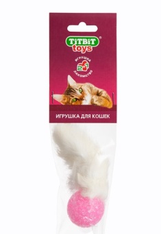 TiTBiT Toys для кошек хвост кроличий с шариком  фото, цены, купить