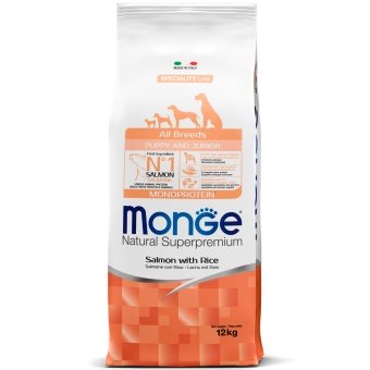 Monge Speciality Line Monoprotein сухой для щенков всех пород Лосось/Рис 12кг фото, цены, купить