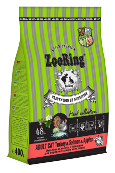 ZooRing Turkey&Salmon&Apples, Индейка, лосось с яблоками 400г фото, цены, купить