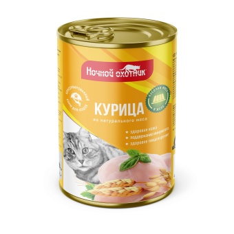 Ночной Охотник консервы 415г с курицей  в желе для кошек фото, цены, купить
