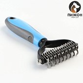 Инструмент для стриппинга двухсторонний, 17 лезвий, 17,5*10см, серо-голубой фото, цены, купить