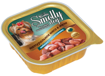 Smolly Dog консервы 100г с индейкой,потрошками для собак фото, цены, купить