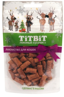 TiTBiT Хрустящие подушечки для кошек с паштетом из лосося (Новогодняя коллекция) 50 г 023204 фото, цены, купить