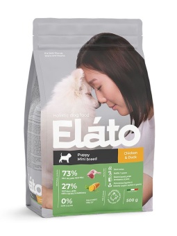 ELATO Holistic с курицей и уткой для щенков мелких пород 500г фото, цены, купить