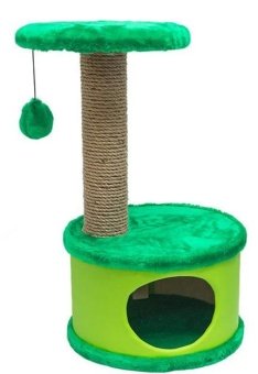Домик-когтеточка круглый,серия "Конфетти", зеленый для кошек