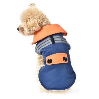 Куртка Pet-it Водонипроницаемая на флисе Синяя с оранжевым/Светоотраж.полосы фото, цены, купить