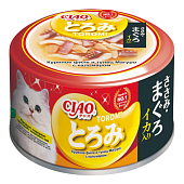 INABA CIAO Toromi Куриное филе и Тунец магуро с кальмаром консервы для кошек 80г  фото, цены, купить
