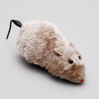 Мышь заводная меховая 12 см серая фото, цены, купить