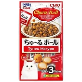 INABA CIAO Churu Ball лакомство-топпинг Тунец, Магуро 3*10г для кошек фото, цены, купить