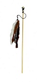 ЭкоLine Игрушка для кошек УДОЧКА деревянная с кальмаром натуральный мех 50 см фото, цены, купить
