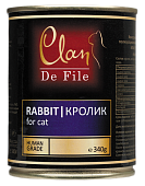 Clan De File консерва для кошек 340г Кролик