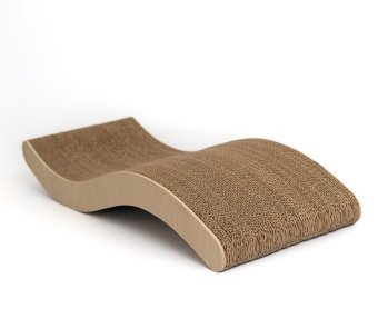 Когтеточка-лежанка картон "Зверьё Моё" змейка 59*21*9см для кошек