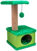 Дарэленд Домик-когтеточка квадратный КОНФЕТТИ 41*37*h70см зеленый для кошек