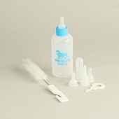 Набор для вскармливания "Пижон" бутылочка 60 мл, 4 соска и ершик голубой фото, цены, купить