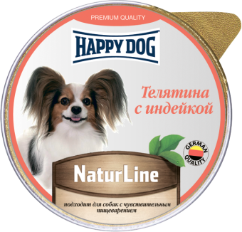 HappyDOG Natur Line консервы 125г паштет телятина с индейкой фото, цены, купить