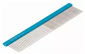 Расчёска DeLight алюмин. 19,5см с плоской синей ручкой 64зуба 29мм фото, цены, купить