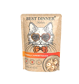 Best Dinner Holistic Sterilised пауч для кошек с тунцом и креветками в соусе 70г фото, цены, купить