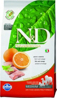 Farmina N&D Fish&Orange беззерновой с рыбой и апельсином для собак фото, цены, купить