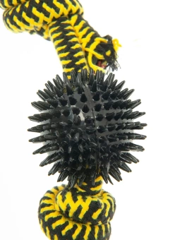 M-Pets игрушка для собак из каната TWIST Prickly 42см желтая фото, цены, купить