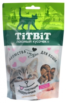 TiTBiT Хрустящие Подушечки с Паштетом из Говядины 100г для кошек фото, цены, купить