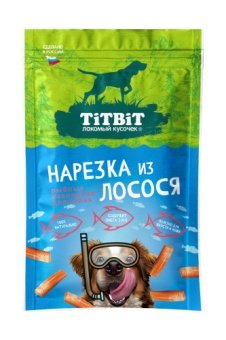 TiTBiT Нарезка из лосося для собак 80г  фото, цены, купить