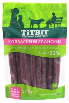 TiTBiT Золотая Коллекция Колбаски Миланские  370г XXL фото, цены, купить