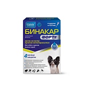 капли на холку Бинакар Форте для собак и щенков (4пип*0,5мл) до 5 кг фото, цены, купить