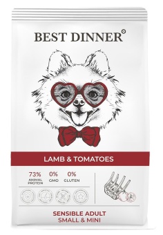 Best Dinner Sensible с ягненком и томатами при аллергии у собак мелких пород 10кг фото, цены, купить