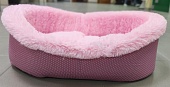 Лежак овальный  №2 розовый мех фото, цены, купить