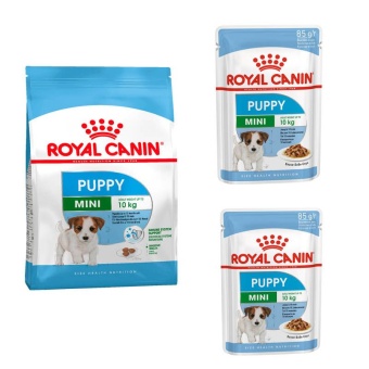 Royal Canin Х-Small Puppy  для щенков мелких пород до 10 месяцев 1,5кг + Mini Puppy  пауч 2*85г  фото, цены, купить