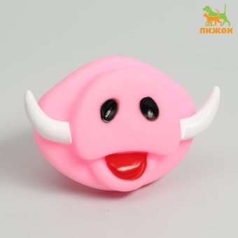 Игрушка пищащая "Мордочка кабана" для собак, 9 см, розовая фото, цены, купить