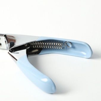 Когтерез-гильотина с прорезиненной ручкой, отверстие 7 мм, голубой   6960862 фото, цены, купить
