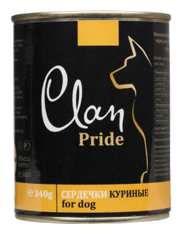 Clan Dog Pride консервы 340г куриные сердечки для собак фото, цены, купить