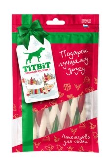 TiTBiT Твистер рождественский для собак (Новогодняя коллекция) 80г  фото, цены, купить