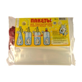  ПАКЕТ 50шт  для рыб ширина 18см 3л + резиночки  фото, цены, купить